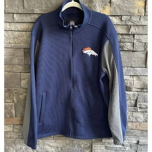 NFL Denver Broncos Heavy Knit‎ Full Zip Jacket Men’s XXL With Logo